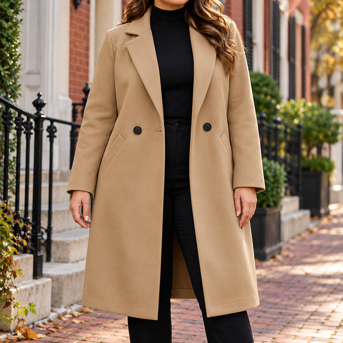 Khaki overcoats worn on a Washington DC street.