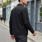 Additional view 2 of the White zip jacket showing the pointed collar and full-length zip and construction
