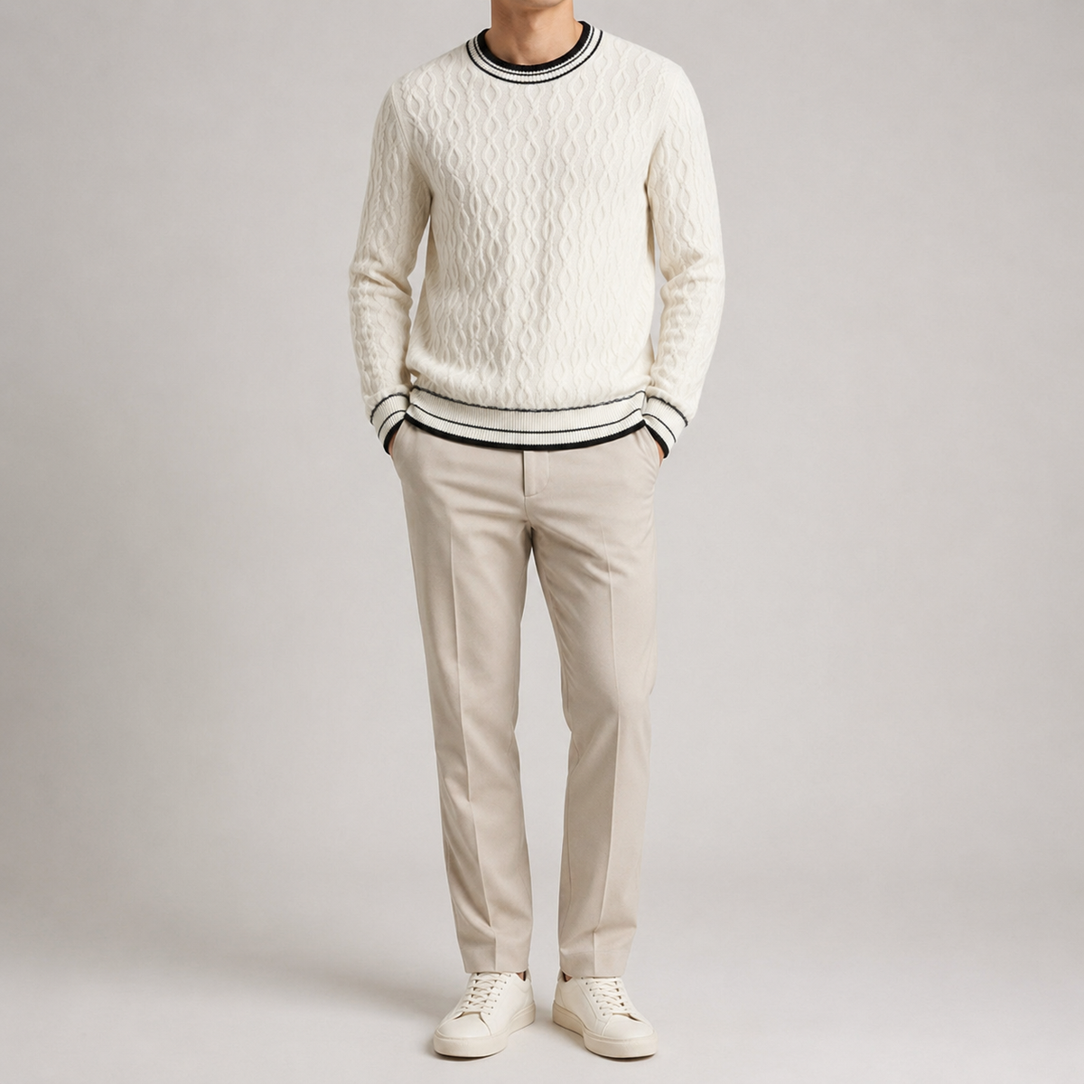 Men's 100% Cashmere Crew Sweater | Lightweight Warmth, Everyday Luxury product photo 1