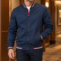 Men's Bomber Jacket | Striped Rib Trim, Multiple Colors, Everyday Outerwear product photo 0