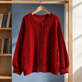 Men's Cable Knit Cardigan | Cotton Blend, Five Button Front, Oversized Fit product photo 1