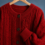 Men's Cable Knit Cardigan | Cotton Blend, Five Button Front, Oversized Fit product photo 2