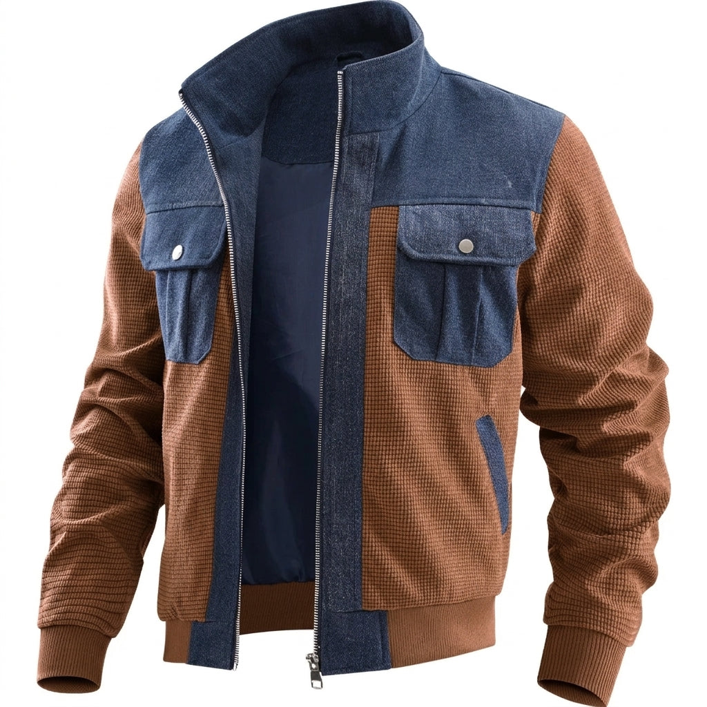 Men's Cargo Jacket | Insulated Tailored Collar, Brown or Green, Everyday Outerwear product photo 2