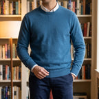 Men's Cashmere Blend Sweater | Lightweight Ribbed Knit, Multiple Colors, Everyday Layering product photo 4