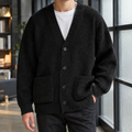 Men's Chunky Ribbed Cardigan | Deep V Neck, Patch Pockets, Relaxed Fit product photo 1