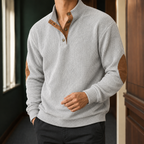 Men's Corduroy Pullover | Stand Collar Snap Placket, Ribbed Trim, Smart Casual Layer product photo 4
