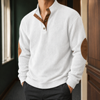 Men's Corduroy Pullover | Stand Collar Snap Placket, Ribbed Trim, Smart Casual Layer product photo 5