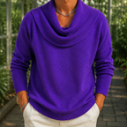 Men's Cowl Neck Sweater | Lightweight Draped Knit, Relaxed Fit, Everyday Layering product photo 8