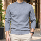 Men's Fleece Lined Mock Neck Sweater | Wool Blend Knit, Warm Everyday Layer product photo 7