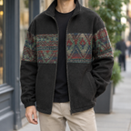Men's Geometric Panel Jacket | Stand Collar Zip Front, Multiple Colors, Everyday Outerwear product photo 0