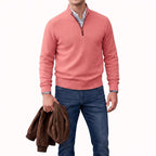 Men's Half Zip Sweater | Stand Collar Ribbed Knit, Multiple Colors, Everyday Layering product photo 4