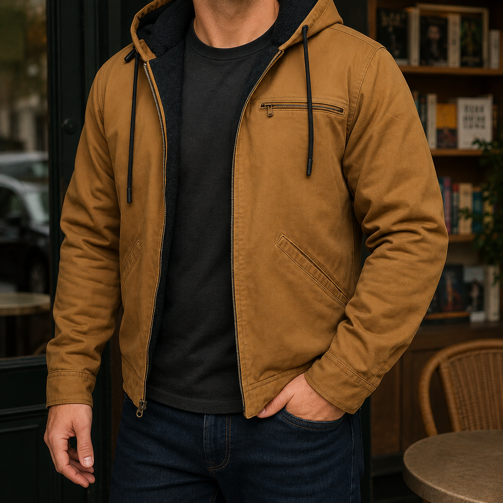 Men's Hooded Jacket | Plush Lined Zip Front, Multiple Colors, Everyday Outerwear product photo 0