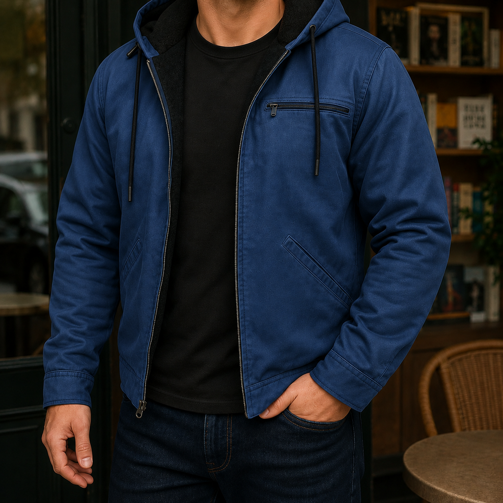 Men's Hooded Jacket | Plush Lined Zip Front, Multiple Colors, Everyday Outerwear product photo 4