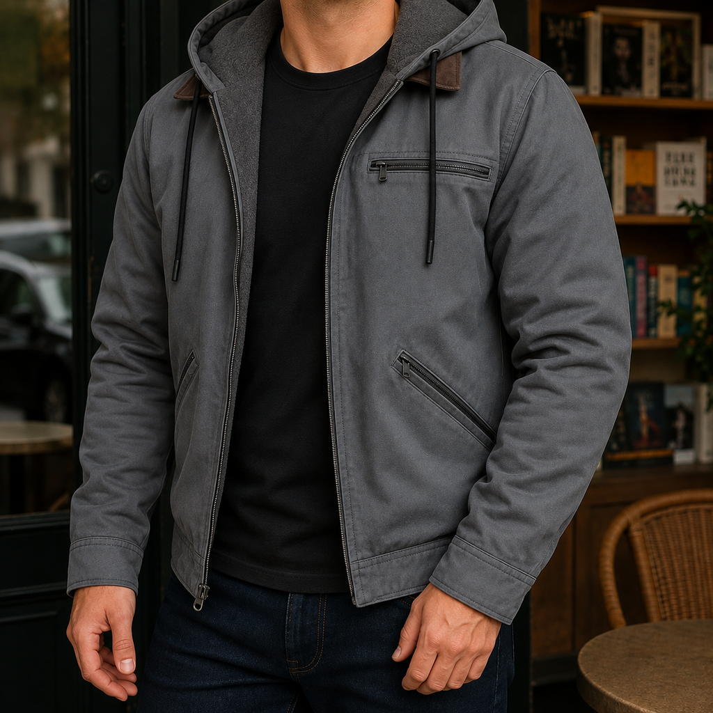 Men's Hooded Jacket | Plush Lined Zip Front, Multiple Colors, Everyday Outerwear product photo 5