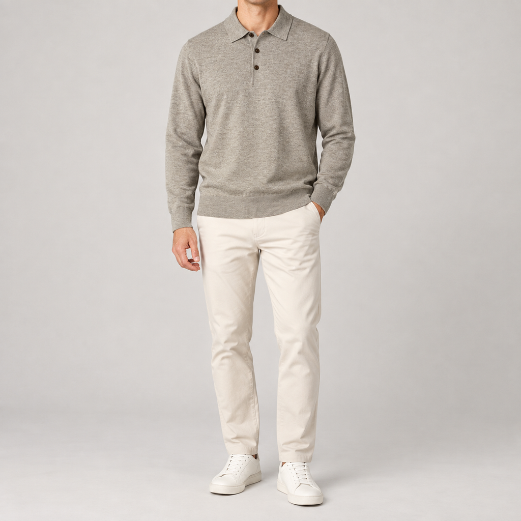 Men's Merino Polo Sweater | Soft Knit Long Sleeve, Multiple Colors, Everyday Layering product photo 1