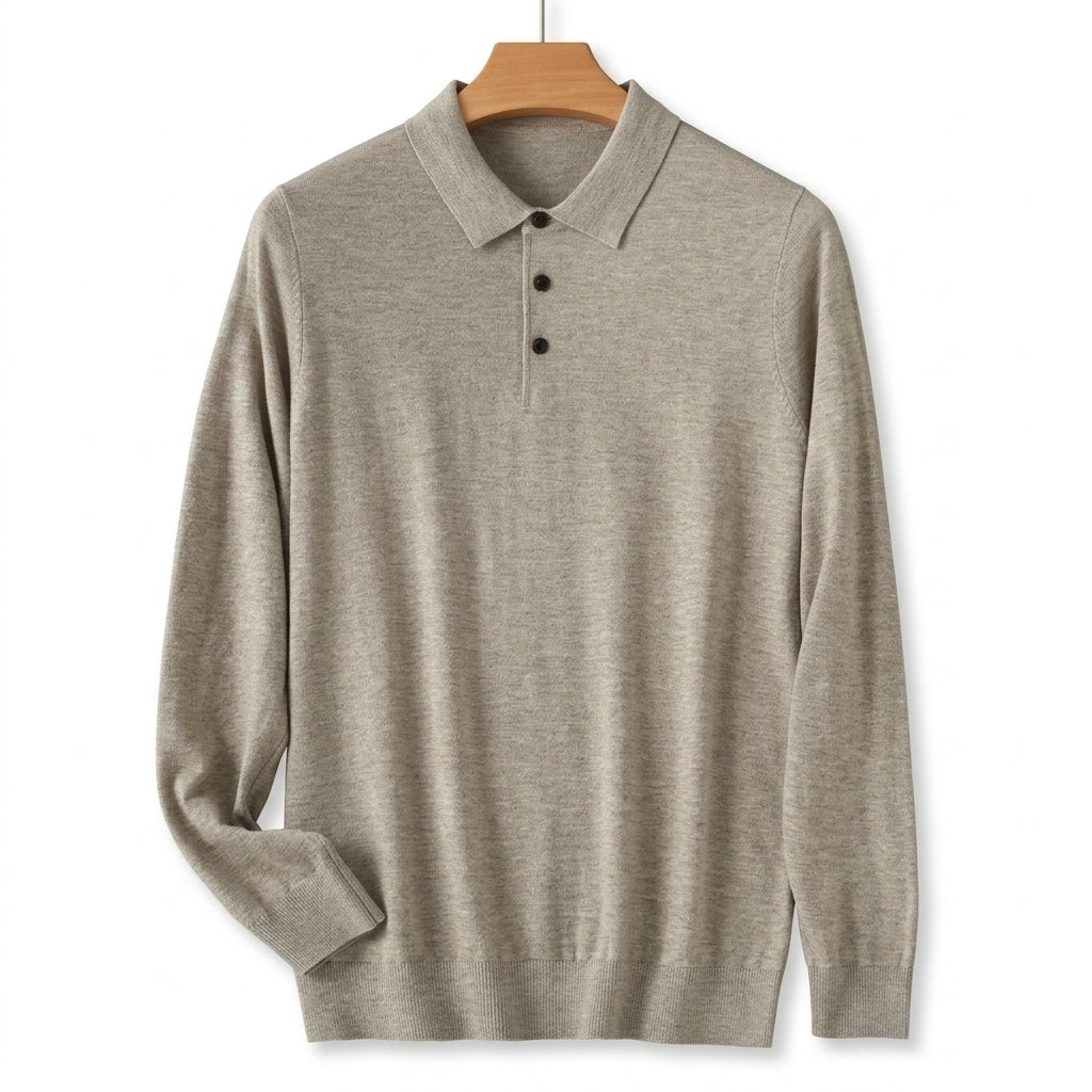 Men's Merino Polo Sweater | Soft Knit Long Sleeve, Multiple Colors, Everyday Layering product photo 2