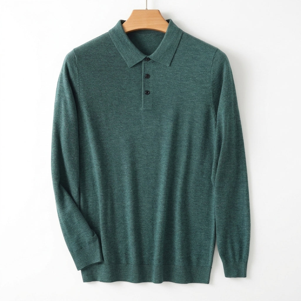 Men's Merino Polo Sweater | Soft Knit Long Sleeve, Multiple Colors, Everyday Layering product photo 4