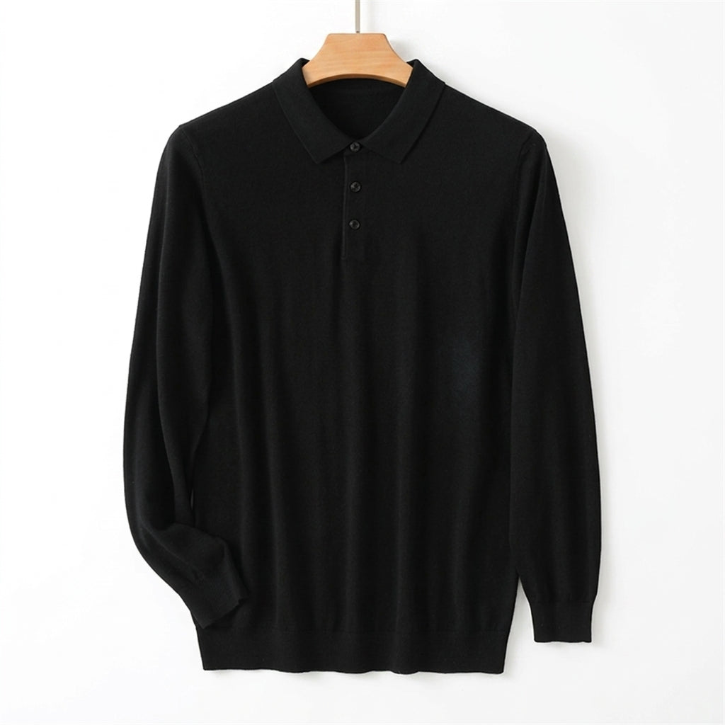 Men's Merino Polo Sweater | Soft Knit Long Sleeve, Multiple Colors, Everyday Layering product photo 5