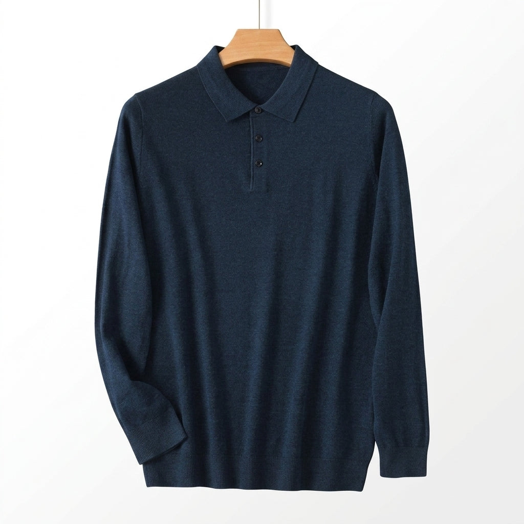 Men's Merino Polo Sweater | Soft Knit Long Sleeve, Multiple Colors, Everyday Layering product photo 7