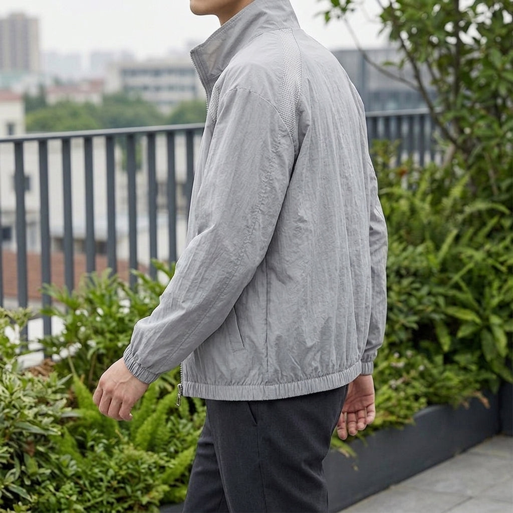 Men's Mesh Panel Jacket | Lightweight Zip Front, Multiple Colors, Everyday Outerwear product photo 1