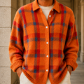 Men's Plaid Cardigan | Button Front Knit, Multiple Colors, Everyday Layering product photo 1