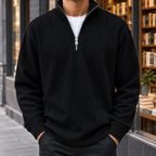 Men's Quarter Zip Pullover | Ribbed Stand Collar, Multiple Colors, Everyday Layering product photo 1