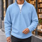 Men's Quarter Zip Pullover | Ribbed Stand Collar, Multiple Colors, Everyday Layering product photo 3