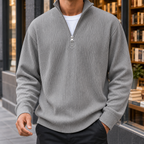 Men's Quarter Zip Pullover | Ribbed Stand Collar, Multiple Colors, Everyday Layering product photo 4