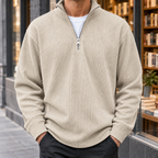Men's Quarter Zip Pullover | Ribbed Stand Collar, Multiple Colors, Everyday Layering product photo 5