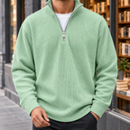 Men's Quarter Zip Pullover | Ribbed Stand Collar, Multiple Colors, Everyday Layering product photo 7
