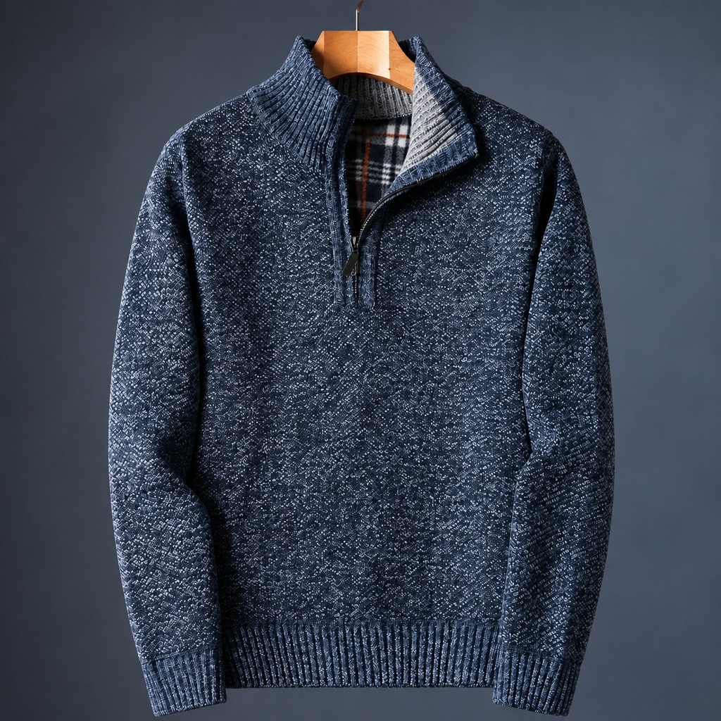 Men's Quarter Zip Sweater | Textured Mock Neck Knit, Multiple Colors, Everyday Layering product photo 1
