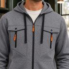 Men's Utility Zip Hoodie | Drawcord Hood, Four Pocket Front, Everyday Layer product photo 2