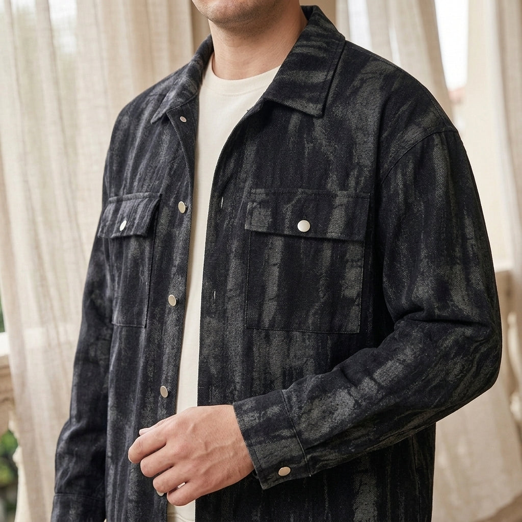 Men's Washed Denim Jacket | Snap Front, Multiple Colors, Everyday Outerwear product photo 4